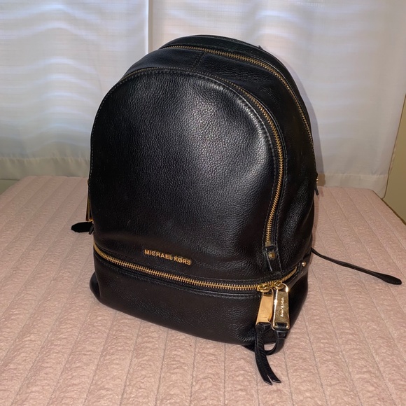 Michael Kors Black Backpack with Gold Accents main image 7